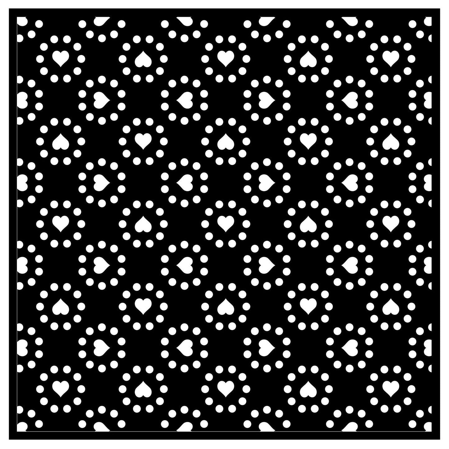 La scelta di Nellie • stencil cuore e pois 15x15 cm