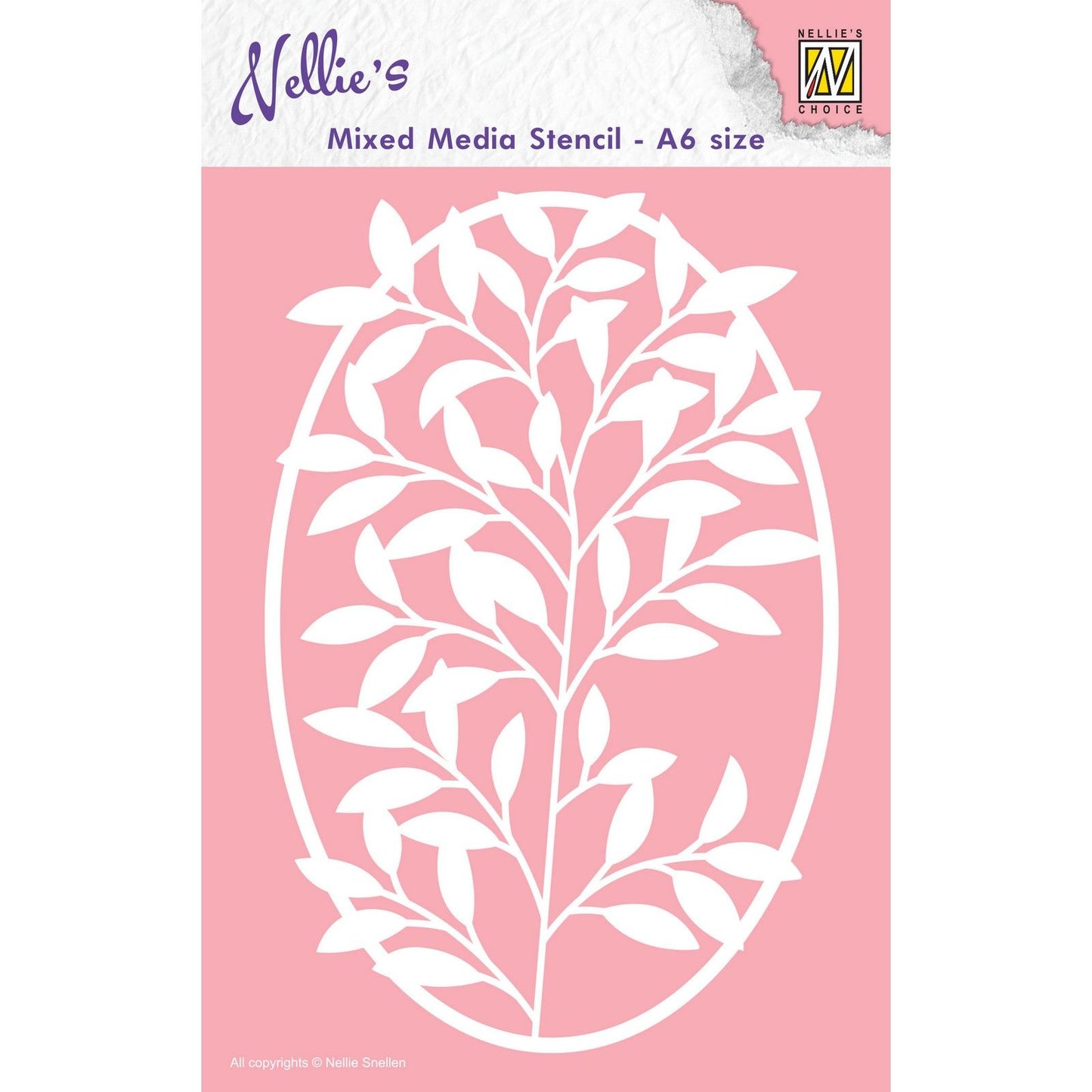 La scelta di Nellie • cornice stencil formato A6 con ramo di fiori