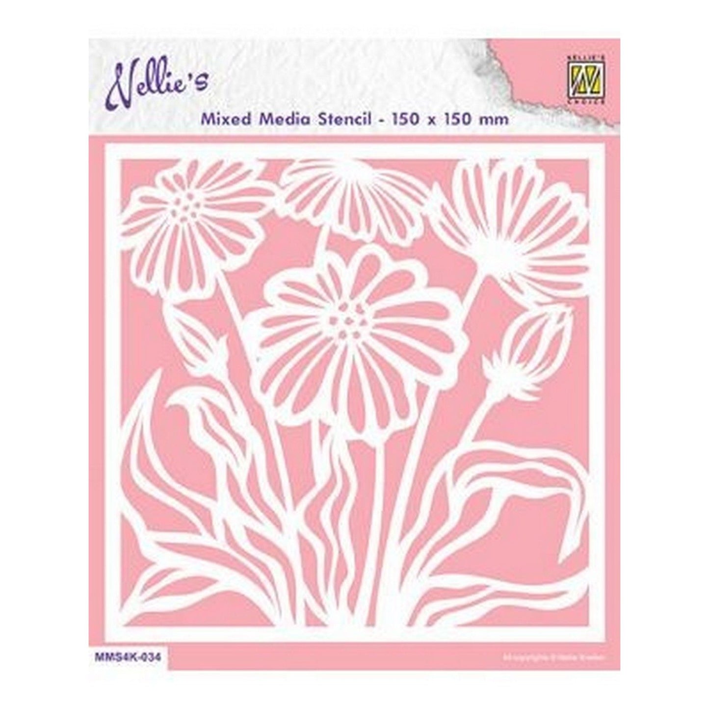 La scelta di Nellie • stencil formato A6 fiori di Natale-1