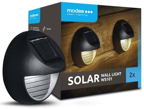 Lampada da parete solare a LED Modee 8 cm set da 2 pezzi bianco caldo - 5099160