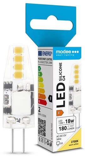 Modee led plug g4 12v led cob 1.8-18w 2700k trasparente - led0088
