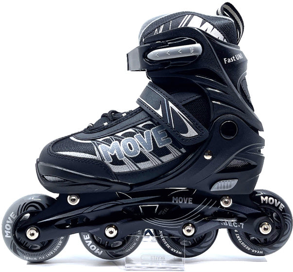 Pattini in linea veloce semi-softboat regolabile dimensione nera 38-41