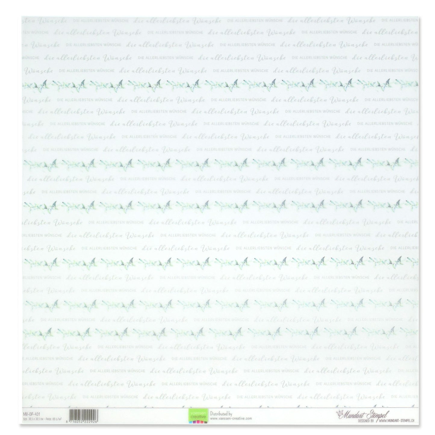Sello Mundart • papel vitela Texto alemán die allerliebsten wünsche