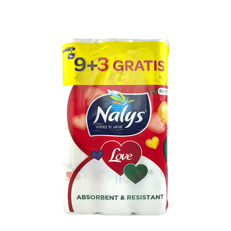 Carta da cucina Nalys Love 2 strati 12 pezzi