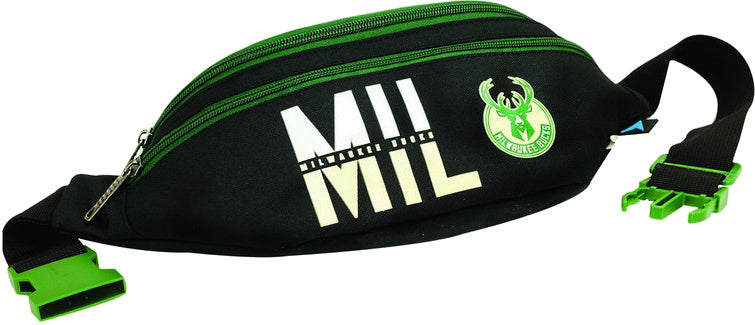 NBA Milwaukee Bucks Bolsa de cadera Junior Black verde único