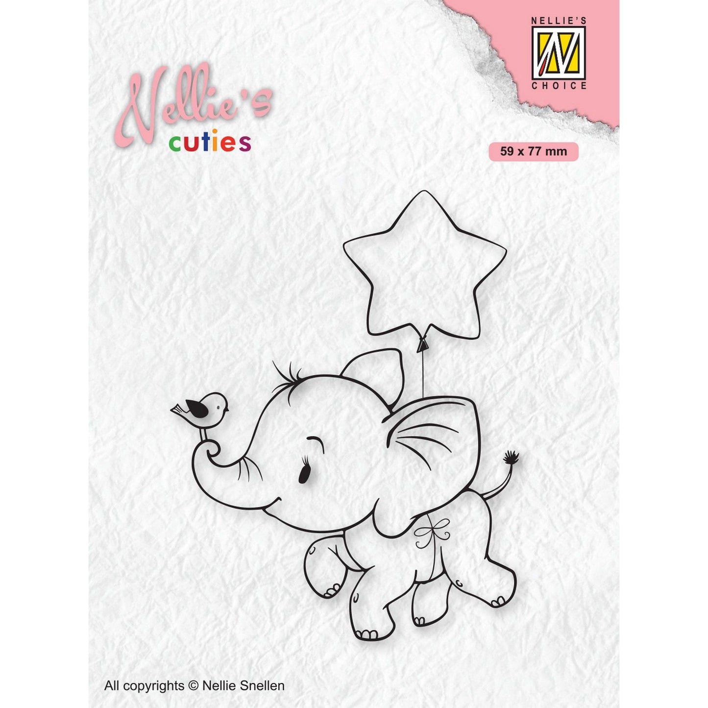 La elección de Nellie • Sellos transparentes de cuties navideños de Nellie elefante con estrella