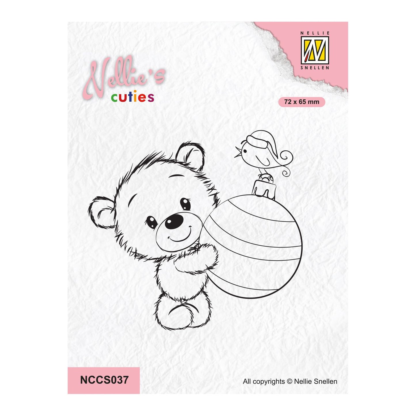 La elección de Nellie • bola navideña con sellos transparentes de nellie's cuties