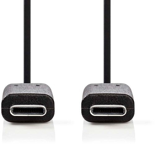 Cable USB Nedis | usb 3.2 generación 1 | usb-c macho | usb-c macho | 60w | 4k@60hz | 5gbps | niquelado | 3,00 metros | redondo | pvc | negro | caja - ccgb64700bk30