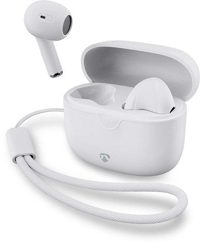 Auriculares Nedis completamente inalámbricos | bluetooth® | duración máxima de la batería: 16 horas | control táctil | estuche de carga | estuche de carga inalámbrica | micrófono incorporado | blanco - hpbt2400wt