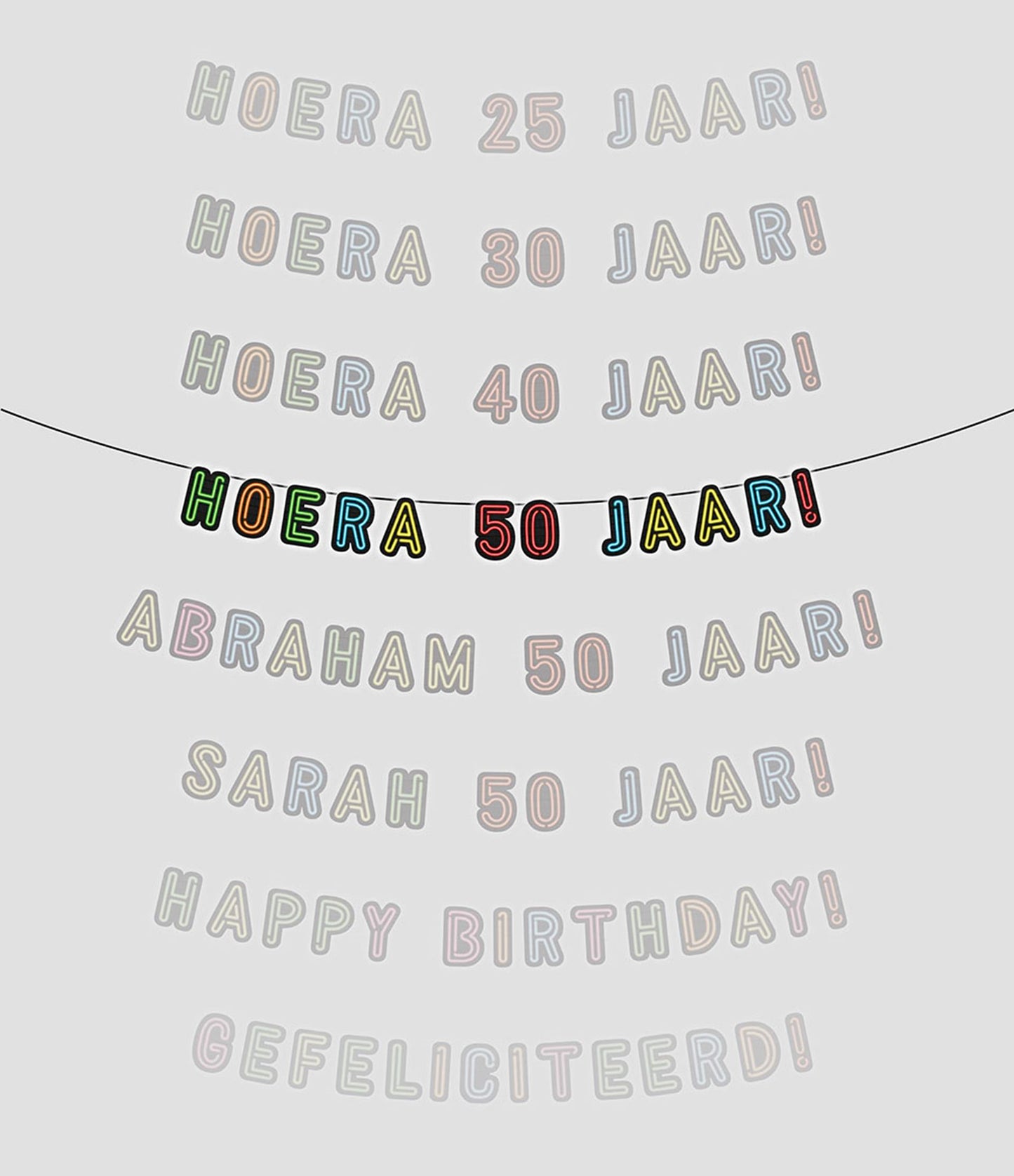 Ghirlanda neon Paperdreams evviva 50 anni!
