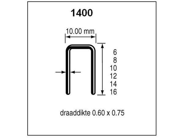 Dutack non serie 1400 cnk 14mm scatola 10mila - 5042011