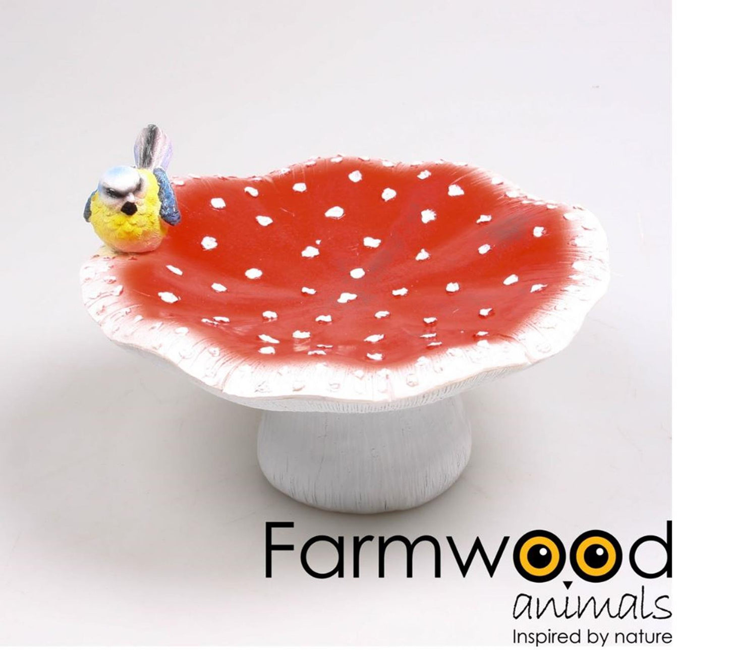 Seta de baño para pájaros Farmwood Animals con pájaro ø23x14cm