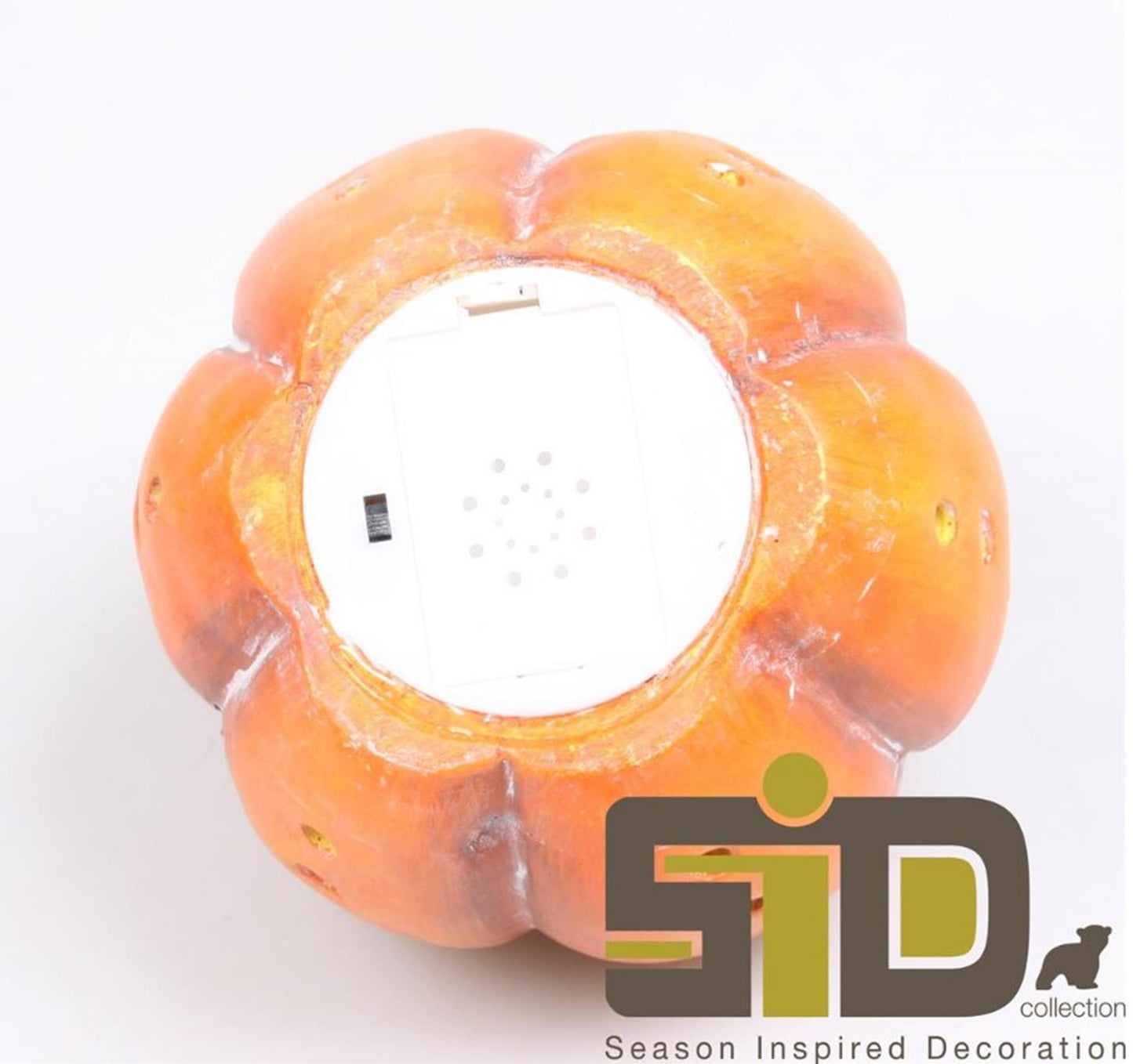 Calabaza decorativa inspirada en la temporada con iluminación LED h14cm