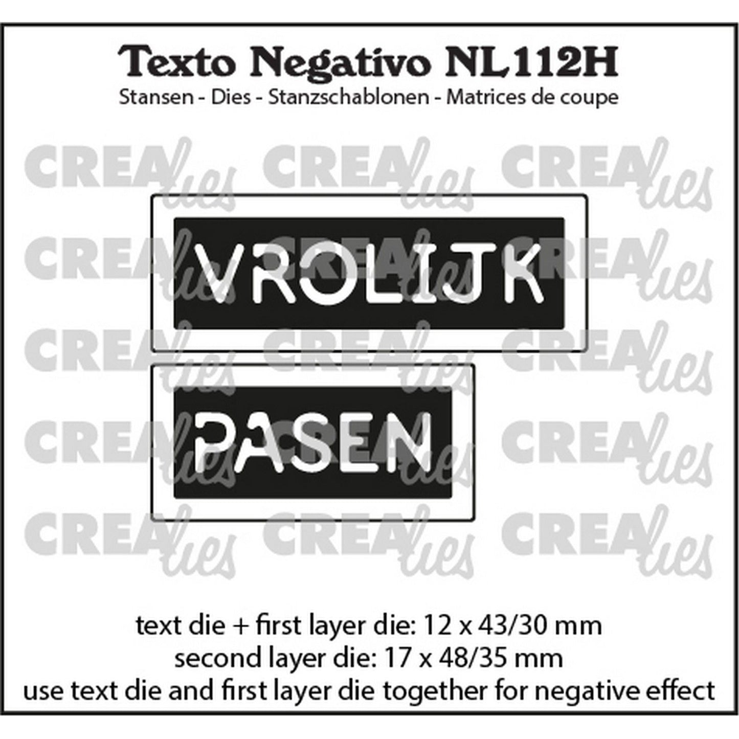 Crealies • texto negativo en: felices pascuas (horizontal)