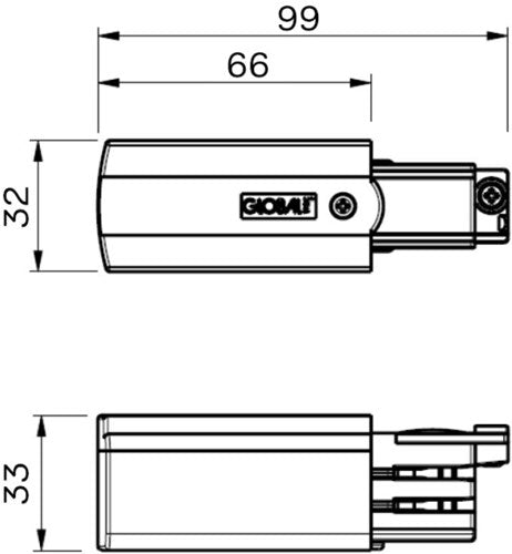Pieza de conexión nórdica para. carril aluminio izquierdo trifásico 5050014