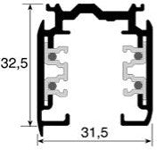 Nordic rail wit 3 fasen 2 meter 5050005