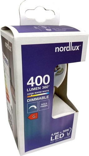 Nordlux LED GLS E27 4.9-35W 2200K filamento spirale oro dimmerabile - 2760070