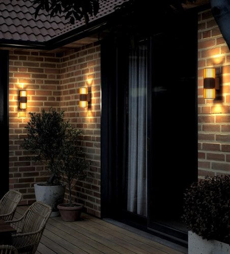 Nordlux lampada da parete aludra rotonda doppia 2x e27 marrone ip54 - 4800945