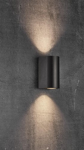Nordlux lampada da parete canto maxi2 rotonda 2x gu10 nero ip44 - 4800952