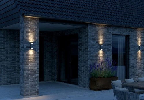 Nordlux lampada da parete nico tonda 2x gu10 antracite ip54 - 4800918