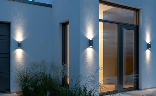 Nordlux lampada da parete nico quadrato 2x gu10 antracite ip54 - 4800919