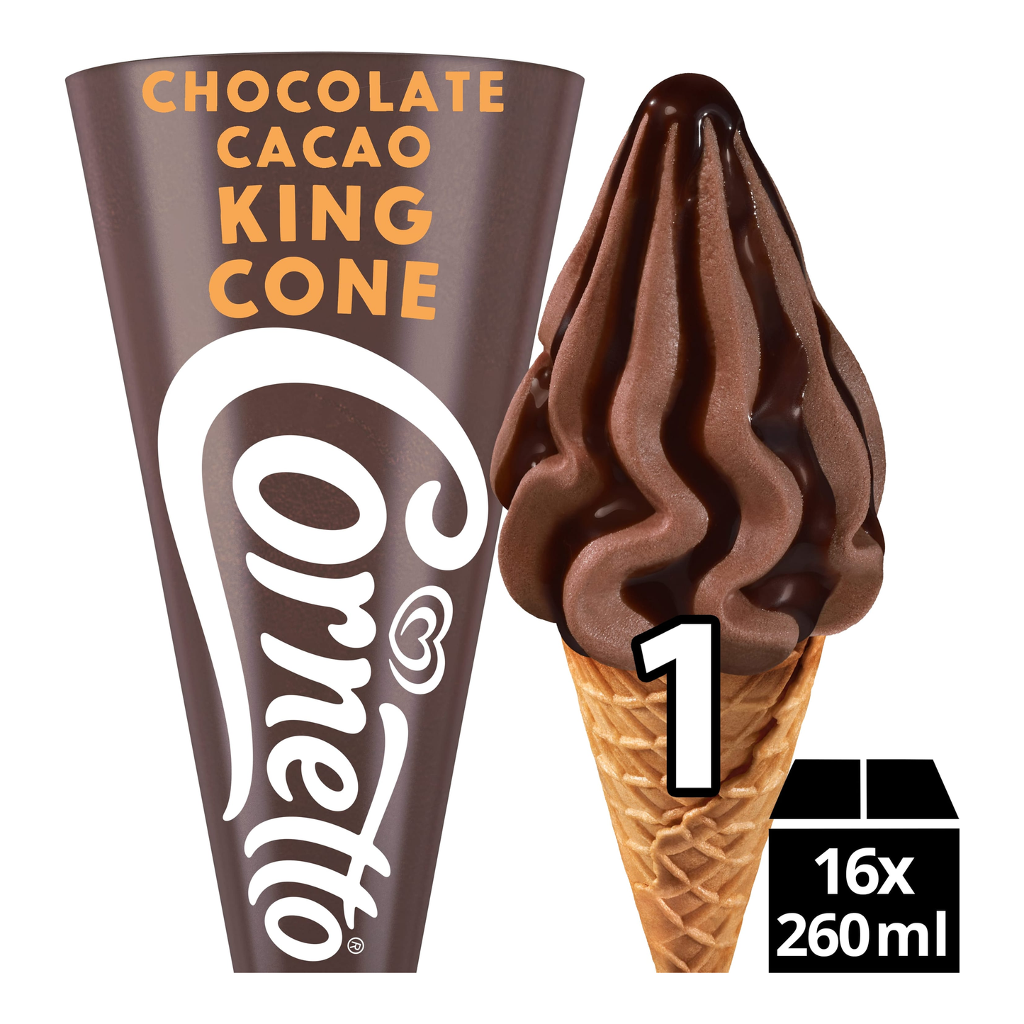 Ola cornetto king cono chocolate (16x 260 ml)