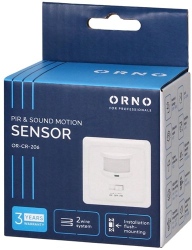 Orno detector de movimiento empotrado en pared blanco - detección de sonido - 3900339