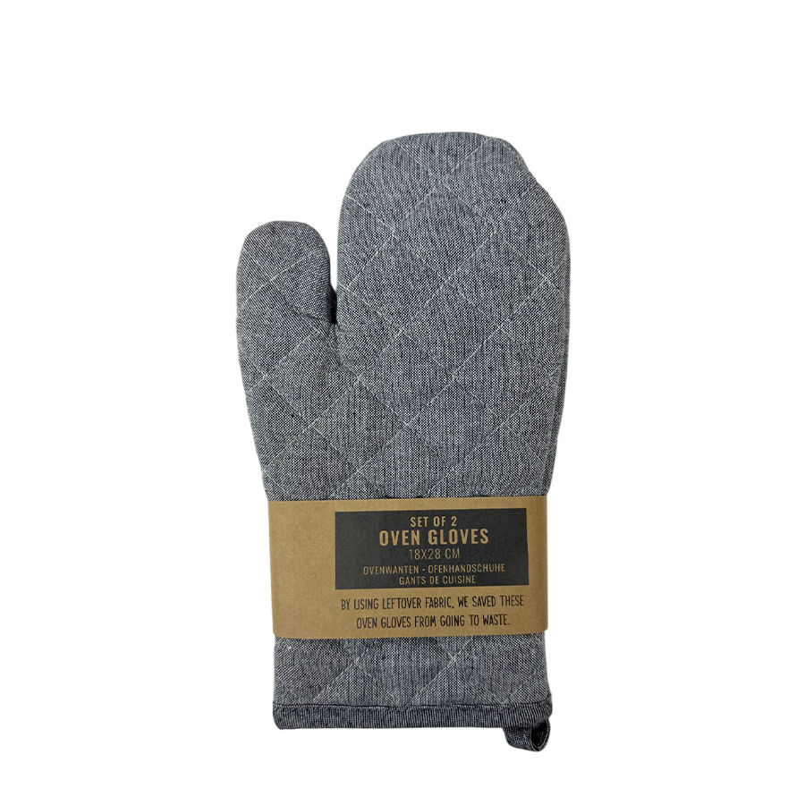 Ovenwant donkergrijs 18x28cm 2 stuks