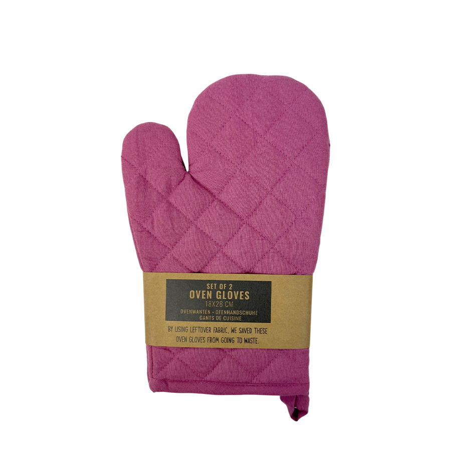 Manopla de horno rosa 18x28cm 2 piezas
