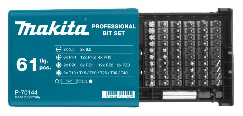 Set di punte per cacciavite Makita da 61 pezzi