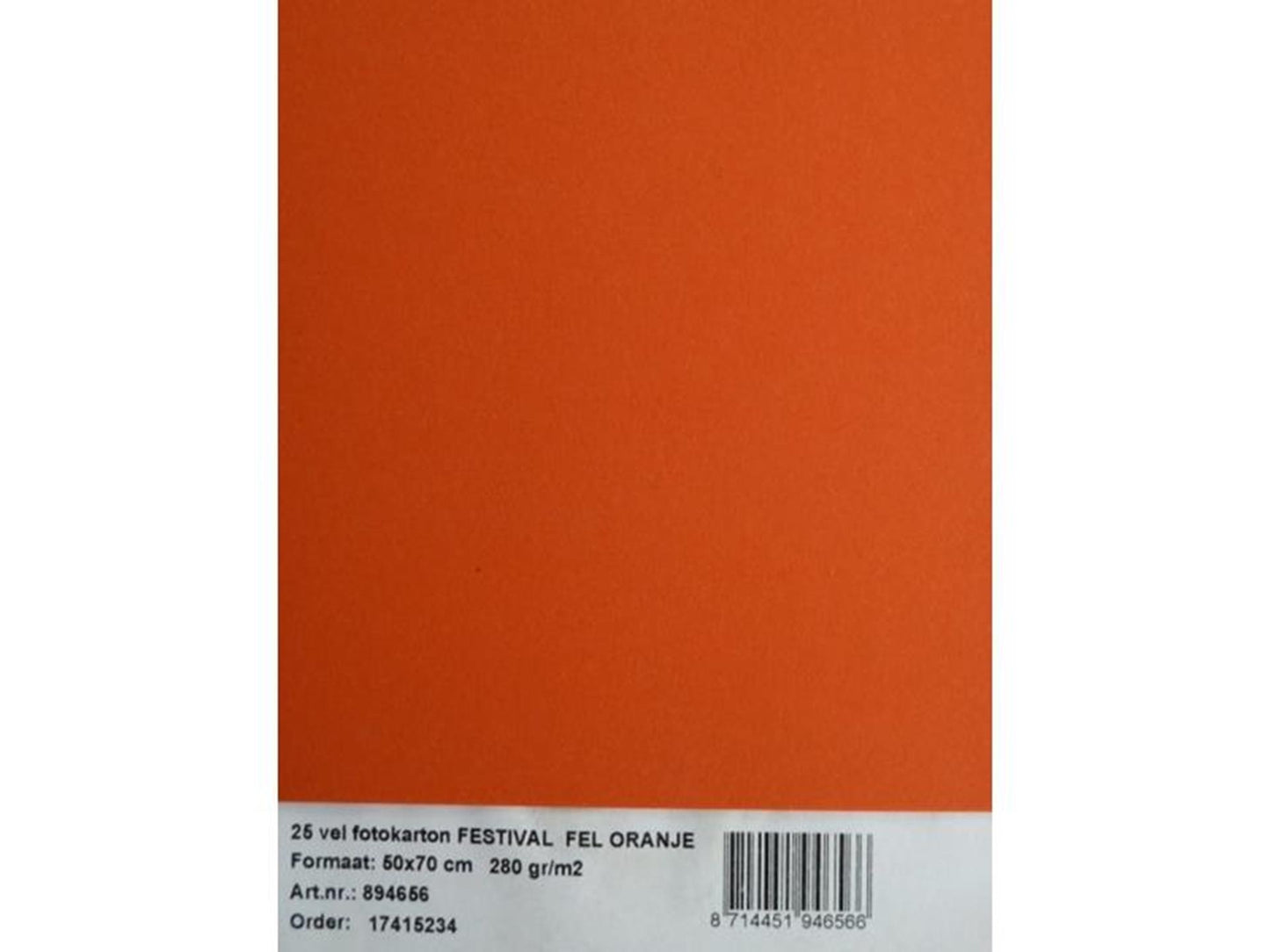 Cartulina fotográfica 25 hojas 70x50cm naranja brillante