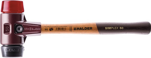 Martello di plastica Halder | lunghezza 300 mm testa d. 30 mm | legno duro medio-duro | gomma nera plastica rossa | 1 pezzo - 3026.030 - 3026.030
