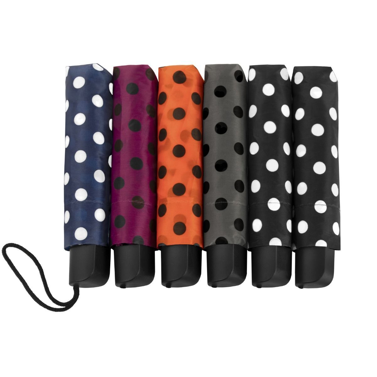 Ombrello Impliva Falconetti pieghevole formato mini pois assortiti