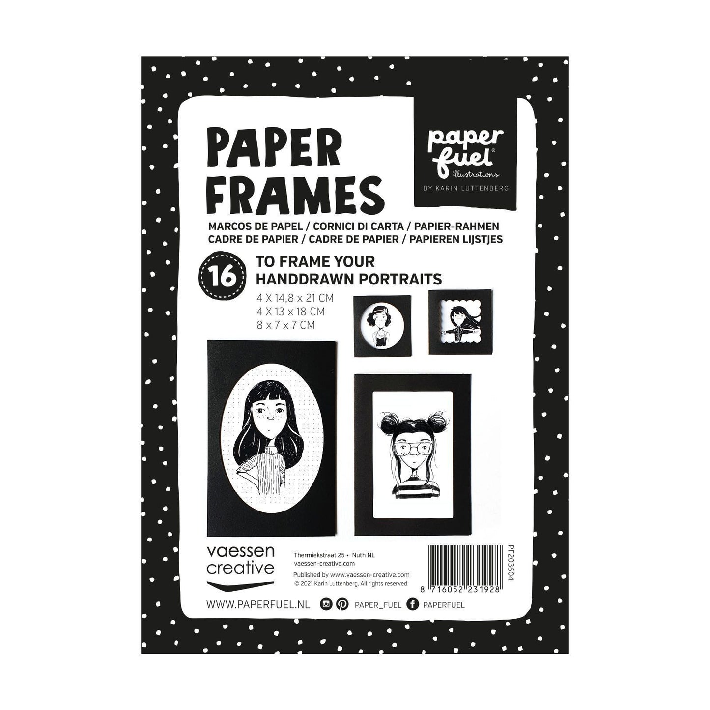 Paperfuel • cornici di carta 16 fogli neri