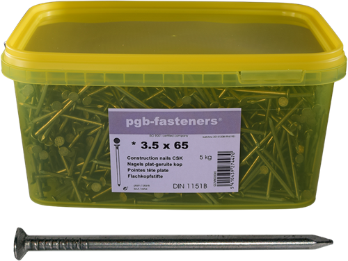Pgb-europe pgb-fasteners | chiodo testa piatta d.1151b ø 3,50x80 (secchio) 000npk00000350080m