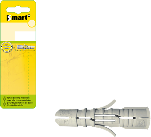 Pgb-europe smart | nylon plug met boord ø 10x50 grijs | 25 st sm00bpn00100050gh