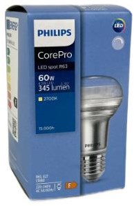 Philips corepro r63 4.5w-60w 827 e27 regulable - led3307