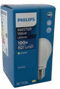 Philips LED GLS E27 11.2-100W 2700K filamento mate regulable - LED3798