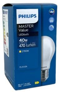 Philips LED GLS E27 3.4-40W 2700K filamento mate regulable - LED3773