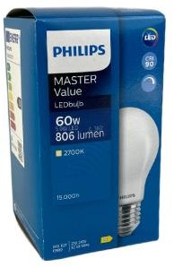 Philips LED GLS E27 5.9-60W 2700K filamento mate regulable - LED3789