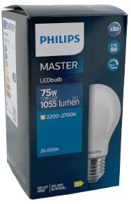 Philips LED GLS E27 7.2-75W filamento mate tono dim - LED3793