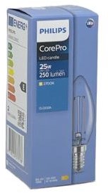 Philips Vela LED E14 2-25W 2700K filamento transparente - LED3713