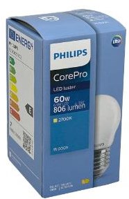 Philips LED bala E27 6,5-60W 2700K filamento mate - LED3752