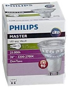 Philips spot LED gu10 6.2-80w dimtone - led3451