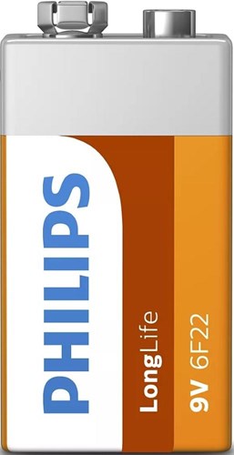 Philips longlife 9v batterij 6f22 blister 1 - 3111025