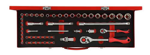 Gedore Red Dip Sleutel Set 1 4 + 1 2 pulgadas de plata 49 piezas