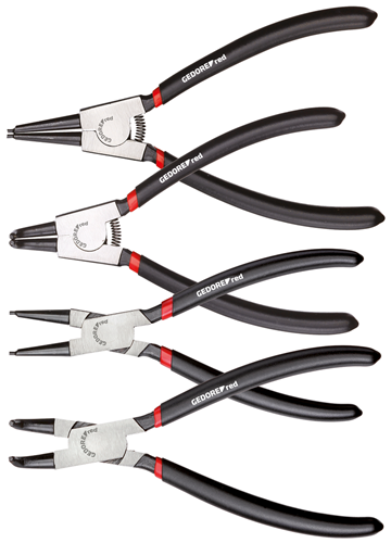 Gedore rosso | set di pinze per anelli elastici | 4 pezzi - r28002004