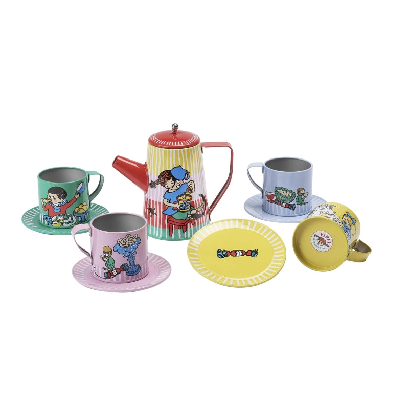 Licencias de libros para niños Pippi Calzaslargas - juego de té de peltre