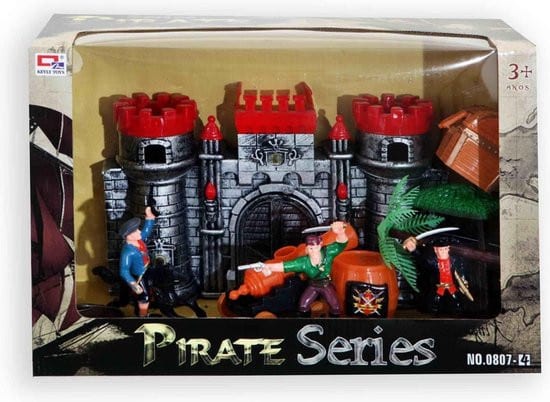 Bongerers Toys Pirate Castle Castle Play Set, incluyendo 3 figuras de juego