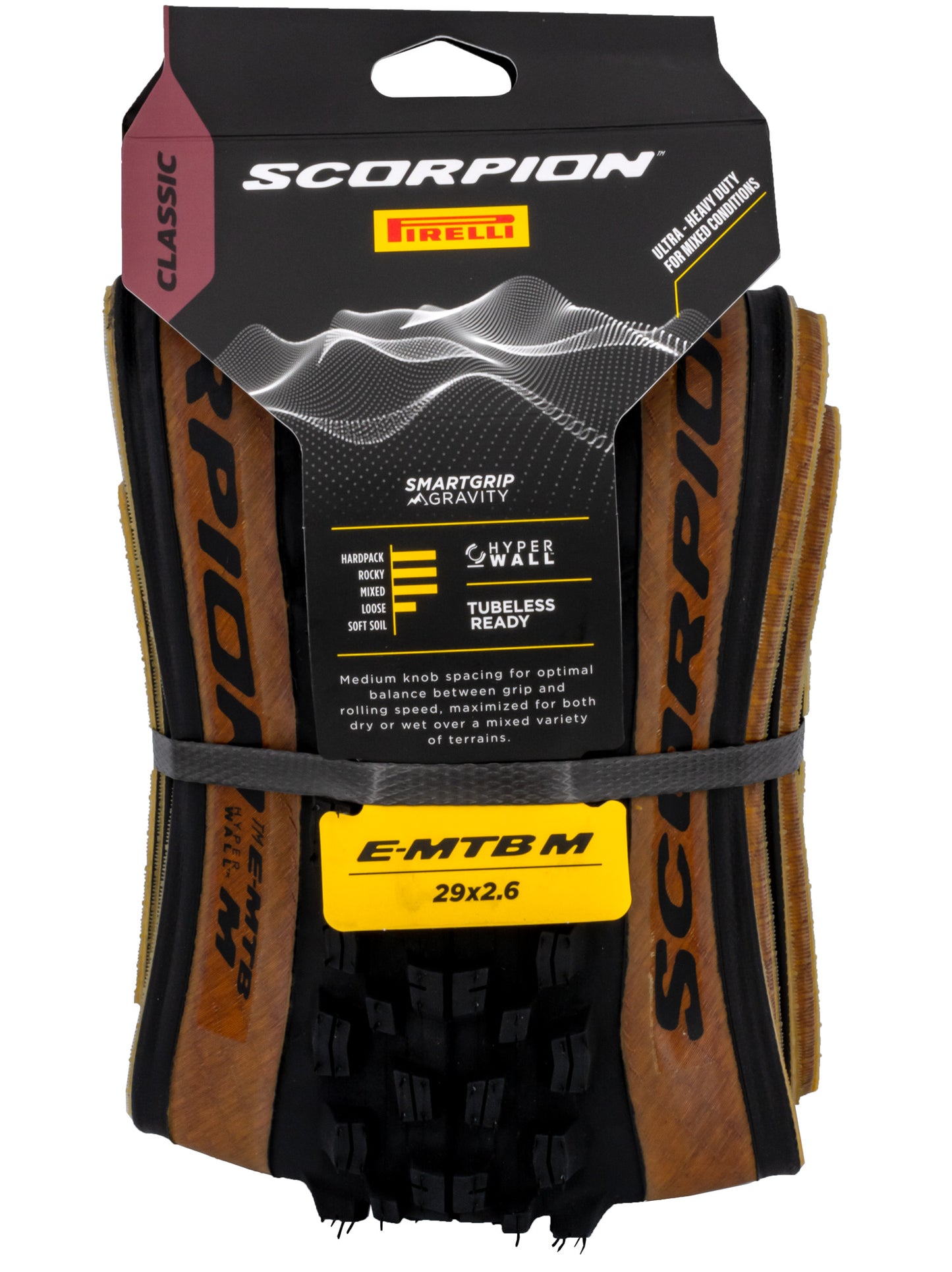 Pirelli scorpion™ e-mtb m - pneumatico pieghevole classico hyperwall 29x2.6 per terreni misti